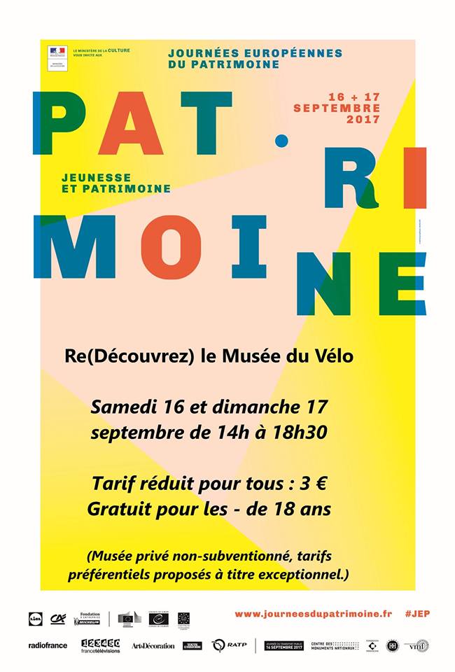 affiche Journees du Patrimoine 2017 au Musee du Velo de Tournus